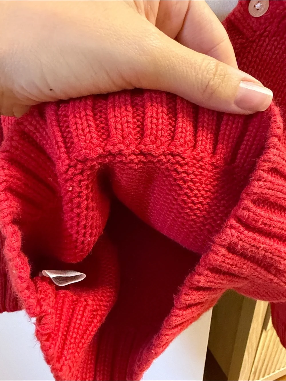 Ralph Lauren Bright Red Crewneck Sweater with Navy Polo Pony. 18m very good